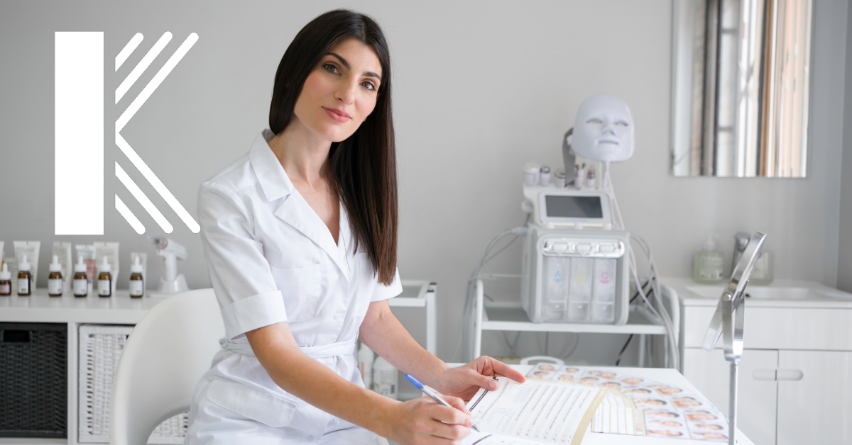 smiling southern Louisiana dermatologist looking over insurance plan