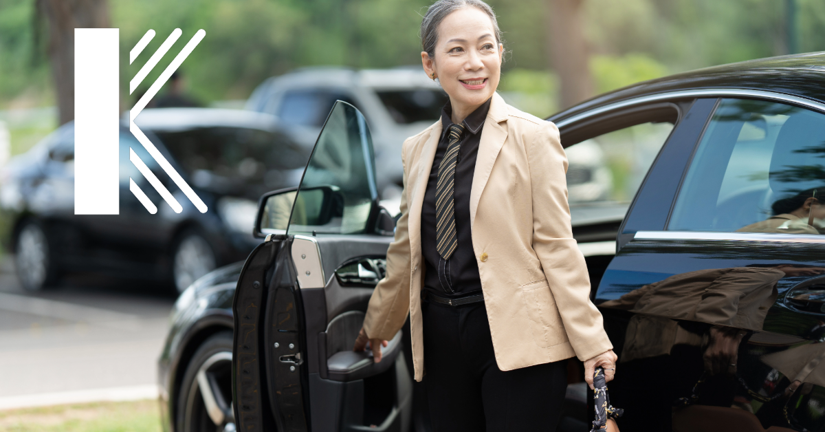 Baton Rouge lawyer stepping out of her company car is covered by commercial auto insurance