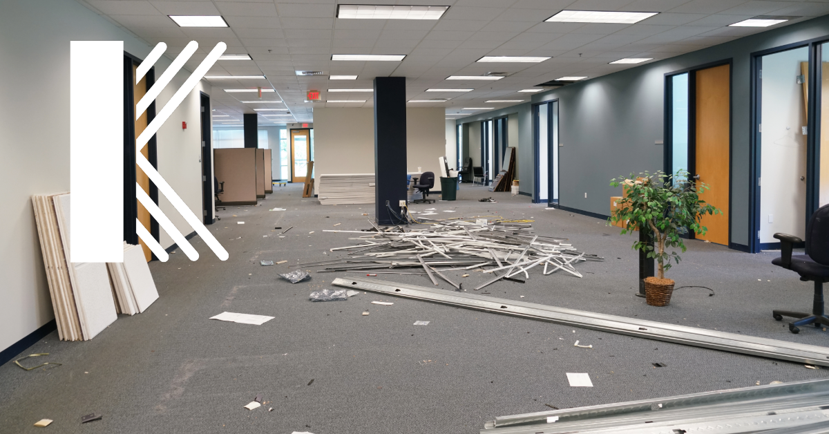 real estate office damage indicating need for business interruption insurance