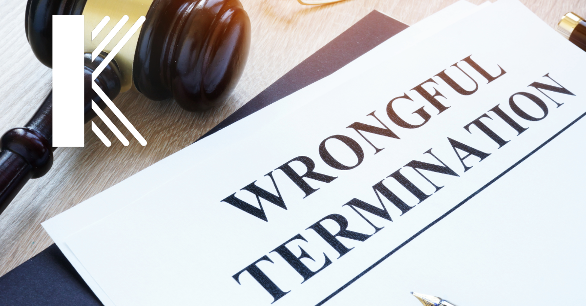 Close-up of a document labeled 'Wrongful Termination' next to a judge's gavel, symbolizing the importance of Employment Practices Liability Insurance (EPLI) for accounting firms to mitigate risks related to workplace legal claims.